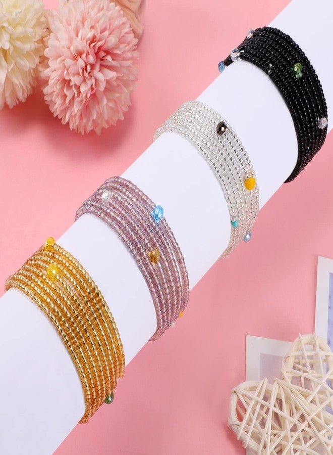 Teniinet 4PCS 50” Handmade African Waist Beads for Women Non-Stretching(Tie-on) - Image 2